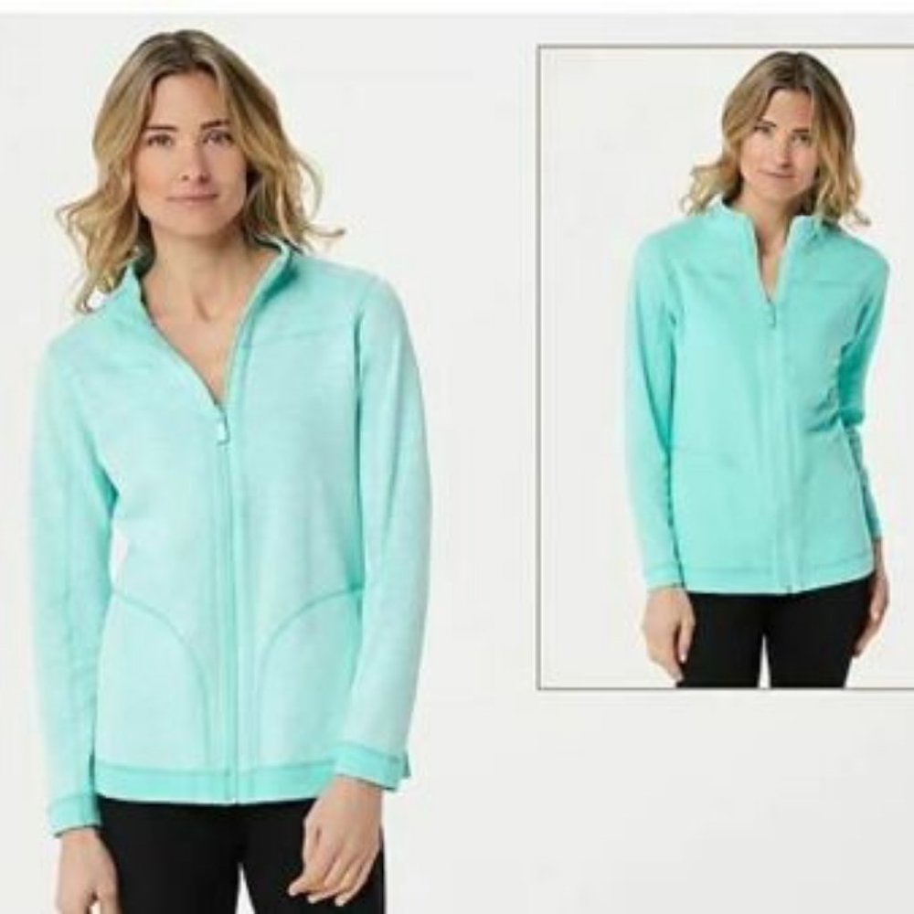 NWT DENIM & CO. ACTIVE REVERSIBLE ZIP JACKET XXS